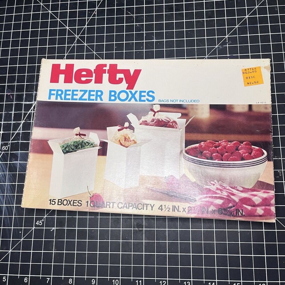 Vtg 80s Hefty Freezer Boxes Pint Size 15 Count New And Sealed